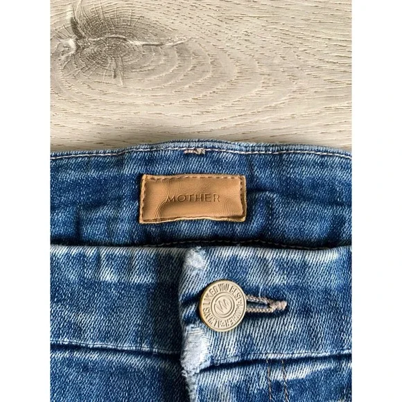 Mother High Waisted Looker High Five Distressed Skinny Jeans Blue Size 30 - Picture 5 of 12